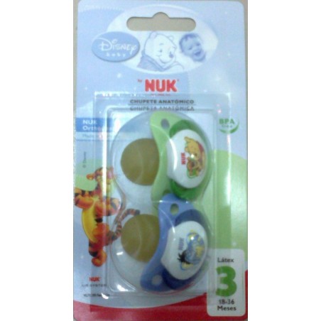 CHUPETE NUK LATEX ANATOMICO WINNIE DE POOH T3 18M+ 2UDS